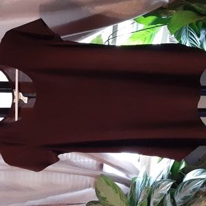 💜 Casual Land dark brown short sleeve shirt size small